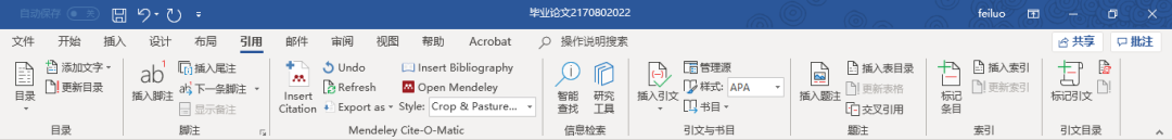Mendeley(一)自动生成参考文献